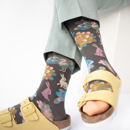 chaussettes - bonne maison - Paon - Vert - femme - homme - mixte chaussettes - bonne maison - Paon - Vert - femme - homme - mixte