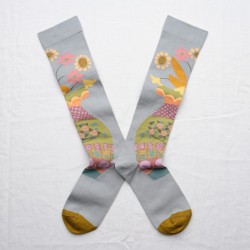 chaussettes - bonne maison -  Bouquet - Bleu - femme - homme - mixte