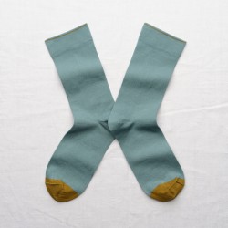 socks - bonne maison -  Plain - Blue - women - men - mixed
