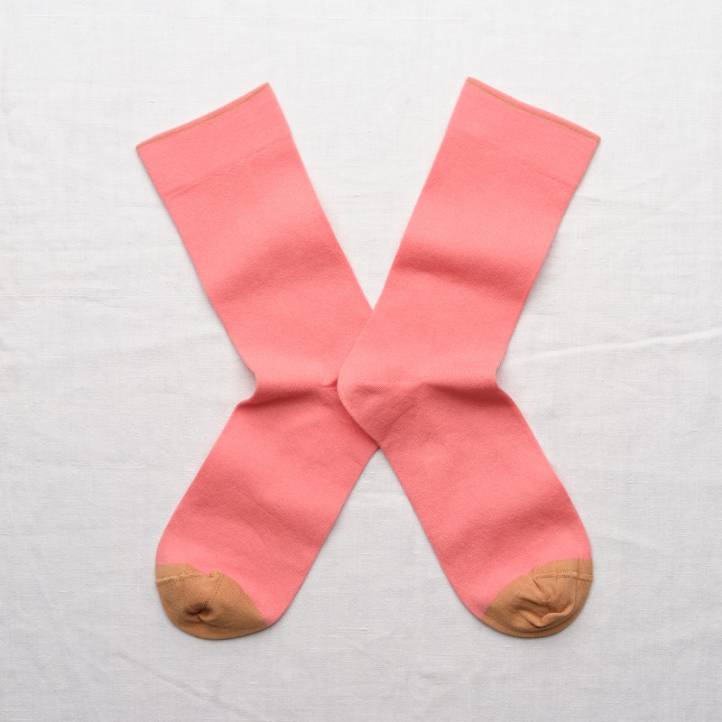 socks - bonne maison -  Plain - Pink - women - men - mixed
