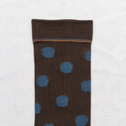 chaussettes - bonne maison -  Pois - Marron - femme - homme - mixte