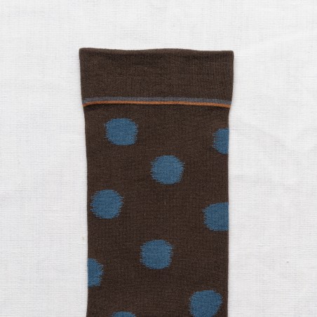 chaussettes - bonne maison -  Pois - Marron - femme - homme - mixte