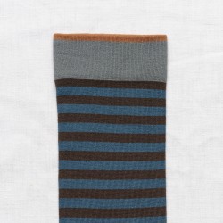 socks - bonne maison -  Stripe - Brown - women - men - mixed