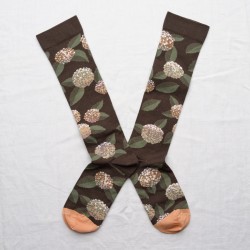 chaussettes - bonne maison -  Hortensia - Marron - femme - homme - mixte