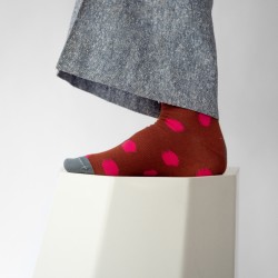 chaussettes - bonne maison -  Pois - Marron - femme - homme - mixte