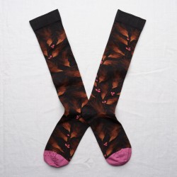 socks - bonne maison -  Palm - Black - women - men - mixed
