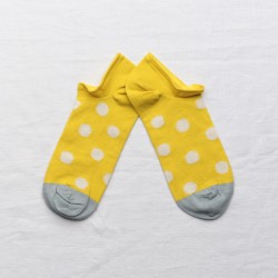socks - bonne maison -  Polka dot - Yellow - women - men - mixed