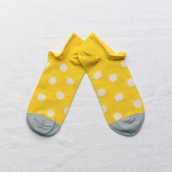 chaussettes - bonne maison -  Pois - Jaune - femme - homme - mixte