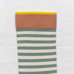 socks - bonne maison -  Stripe - Blue - women - men - mixed