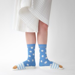 chaussettes - bonne maison -  Pois - Bleu - femme - homme - mixte