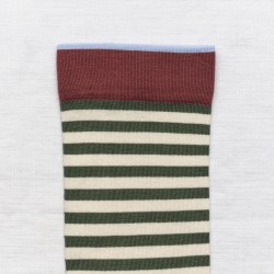 chaussettes - bonne maison -  Rayure - Vert - femme - homme - mixte