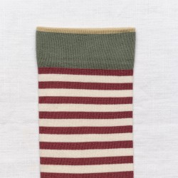 socks - bonne maison -  Stripe - purple - woman - man - mixte