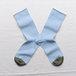 socks - bonne maison -  Plain - Blue - women - men - mixed