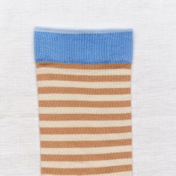 socks - bonne maison -  stripe - brown - woman - man - mixed