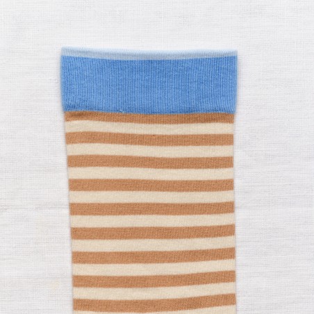 socks - bonne maison -  stripe - brown - woman - man - mixed