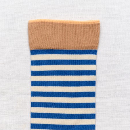 chaussettes - bonne maison -  Rayure - Bleu - femme - homme - mixte