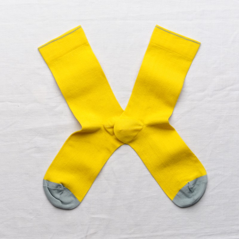socks - bonne maison -  plain- yellow - woman - man - mixed