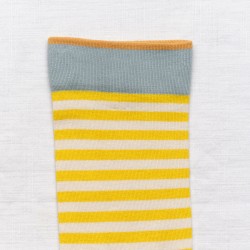 chaussettes - bonne maison - rayure - jaune - femme - homme - mixte