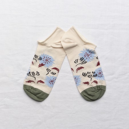 chaussettes - bonne maison -  Fleurs - Blanc - femme - homme - mixte