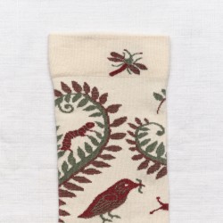 chaussettes - bonne maison -  Oiseau - Blanc - femme - homme - mixte