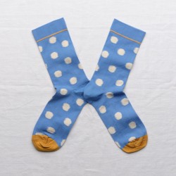 chaussettes - bonne maison -  Pois - Bleu - femme - homme - mixte