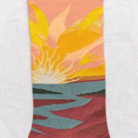 chaussettes - bonne maison -  Soleil - Orange - femme - homme - mixte