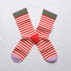 Red striped socks