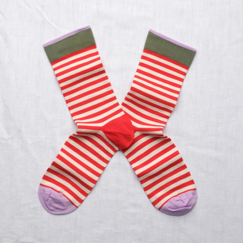 Chaussettes Rayures rouges