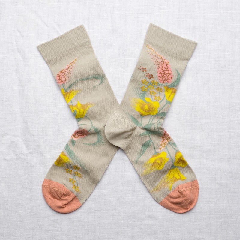Chaussettes Fleurs Céladon