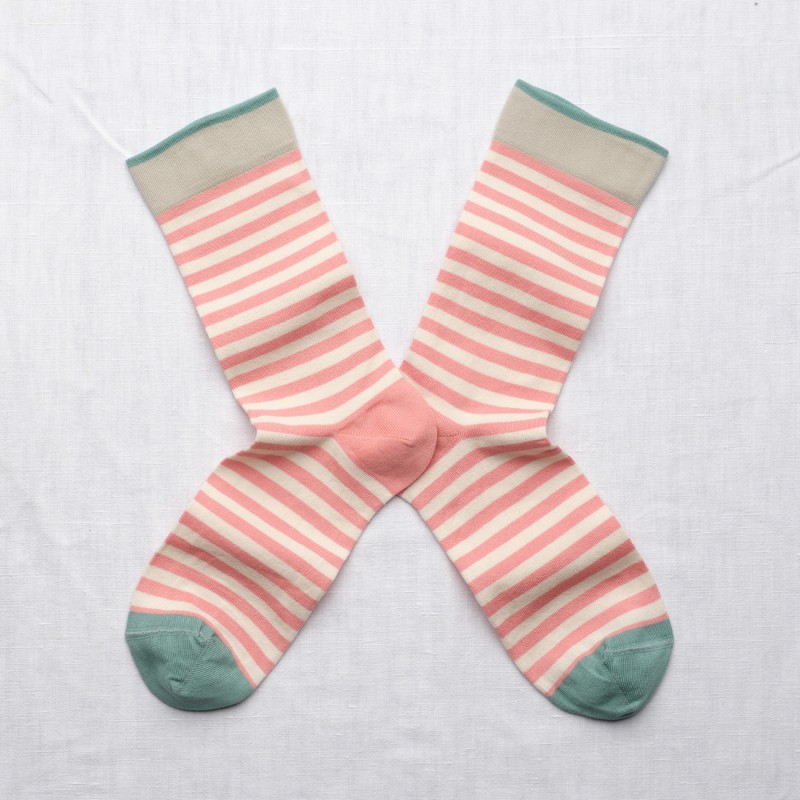 Chaussettes Rayures Rose Pêche