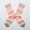Peach Pink Striped Socks