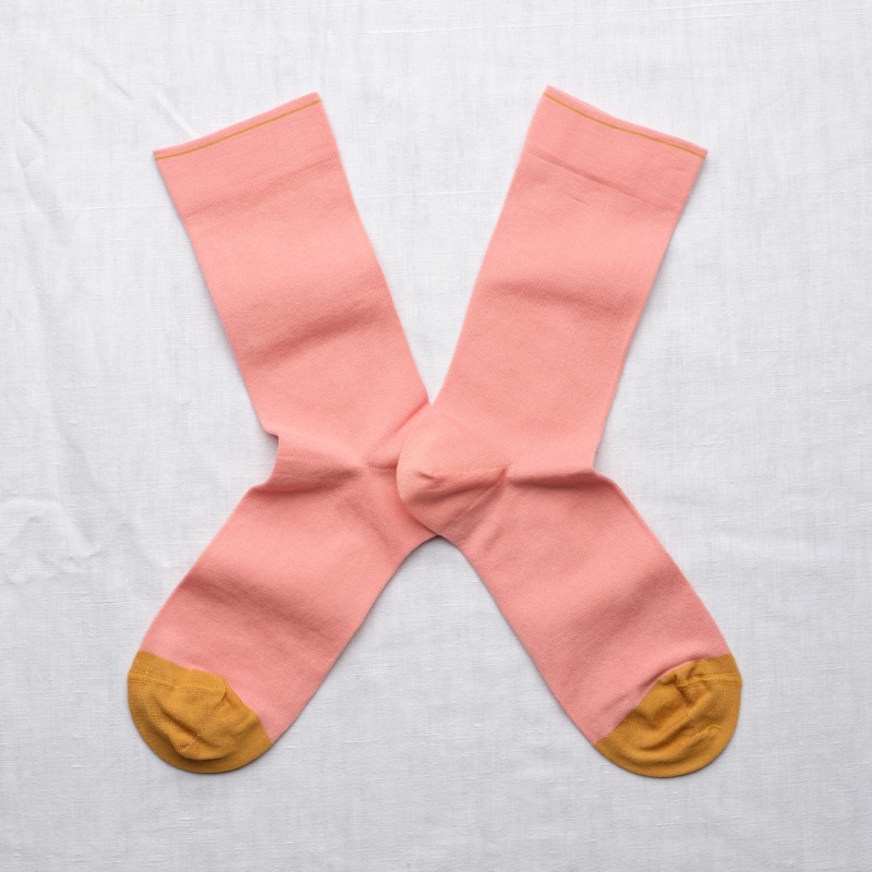 Plain Peach Pink Socks men women summer
