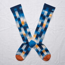 Abstract Navy Knee-Highs