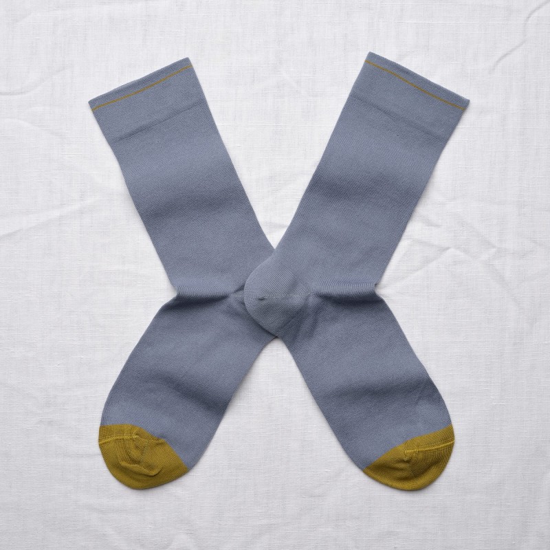 Chaussettes Uni Bleu-Gris