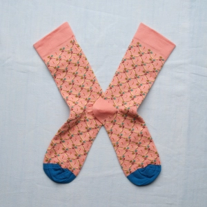 Powder Pink Trellis Floral Sock