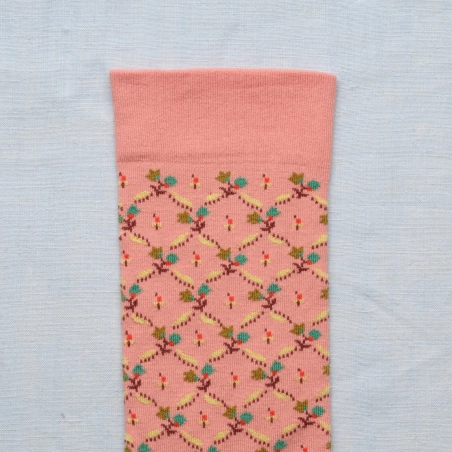 Toile de Jouy - Treillis Fleuri Rose Poudre Toile de Jouy - Treillis Fleuri Rose Poudre