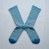 Chaussette Trellis Fleuri Bleu Lavé
