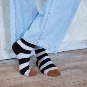 Chaussettes Mousse Rayures Noires