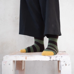 Green Striped Mousse Socks