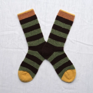 Green Striped Mousse Socks
