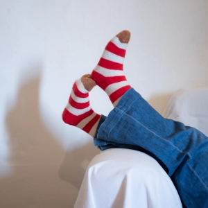 Mousse Red striped Socks