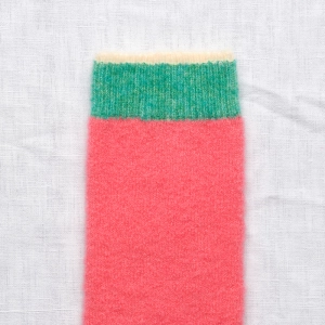 Pink Plain Mousse Socks