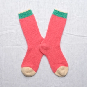 Pink Plain Mousse Socks