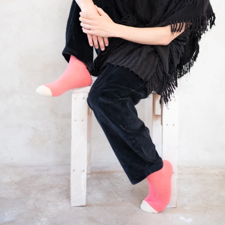 Pink Plain Mousse Socks