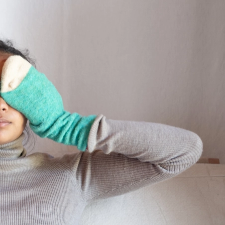 Green Plain Mousse Socks