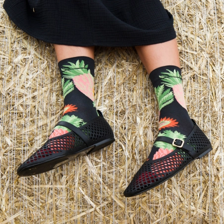 Chaussettes Ananas Faux-Noir