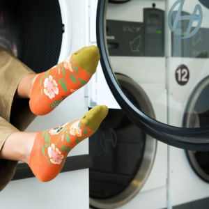 Orange Butterfly Ankle Socks