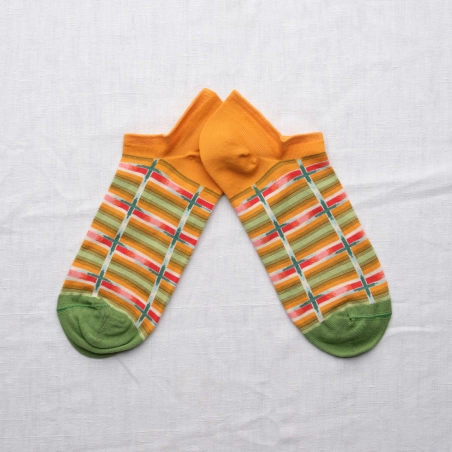 Socquettes Carreaux Curcuma