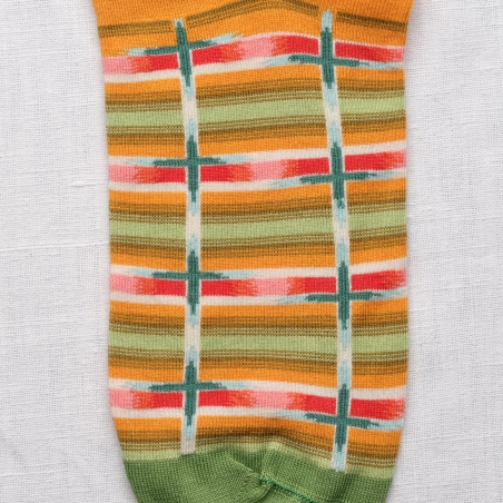 Socquettes Carreaux Curcuma