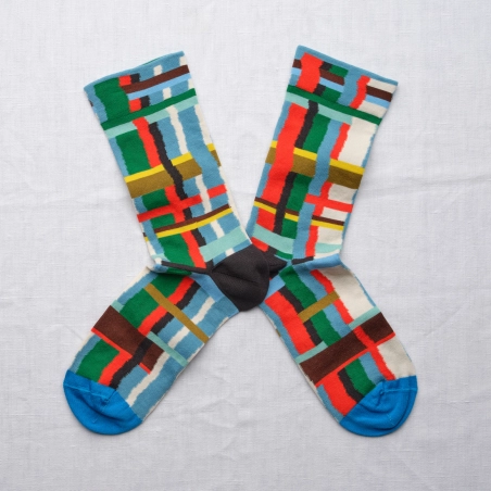 Royal Blue Checkered Socks